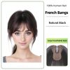 New Seamless Forehead Coverage No Clip Toppers Human Hair Fringe Bangs Magic Paste Hair Toppers For Women Cover Sparse Hair