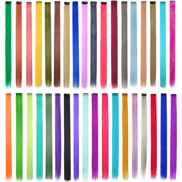 10PCS/Pack Colored Party Highlights Clip in Hair Extensions for Girls 22 Inches Omber colors Straight Hair Synthetic 1pcs2026