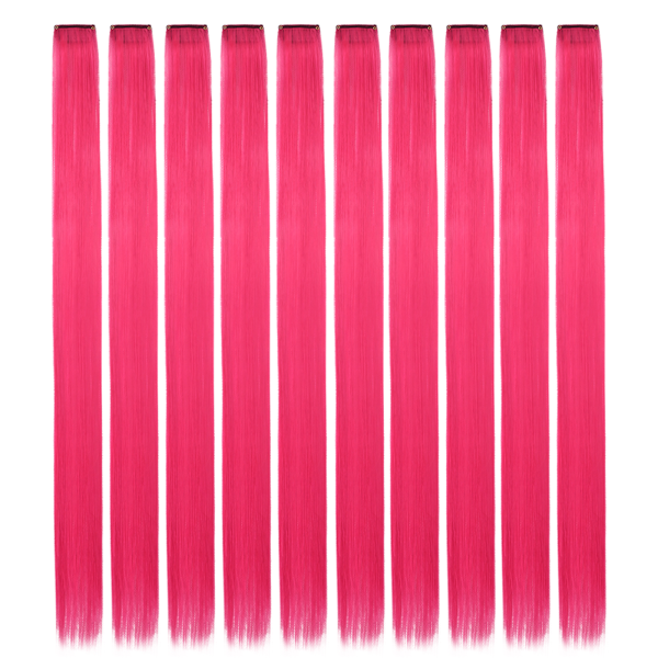 10PCS/Pack Colored Party Highlights Clip in Hair Extensions for Girls 22 Inches Omber colors Straight Hair Synthetic 1pcs2026