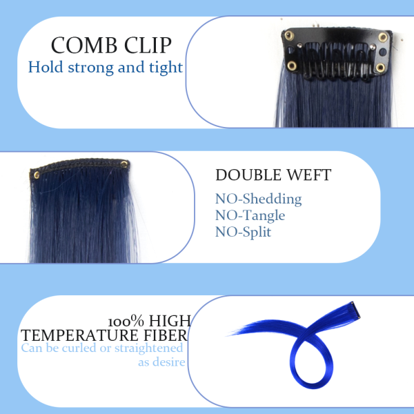 10PCS/Pack Colored Party Highlights Clip in Hair Extensions for Girls 22 Inches Omber colors Straight Hair Synthetic 1pcs2026