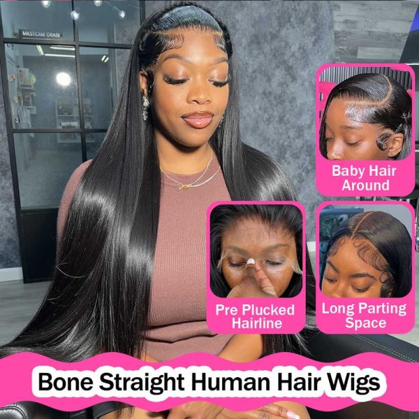 Straight Lace Front Wigs Human Hair 250% Density 13x4 13x6 Full Frontal Transparent 5x5 HD Lace Wigs Glueless Wigs With Hairline