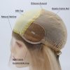 Ombre Blonde Human Hair Medical Wig Silk Top PU Silicone Around Soft Fabric Net Virgin European Hair Women Wig with Baby Hair