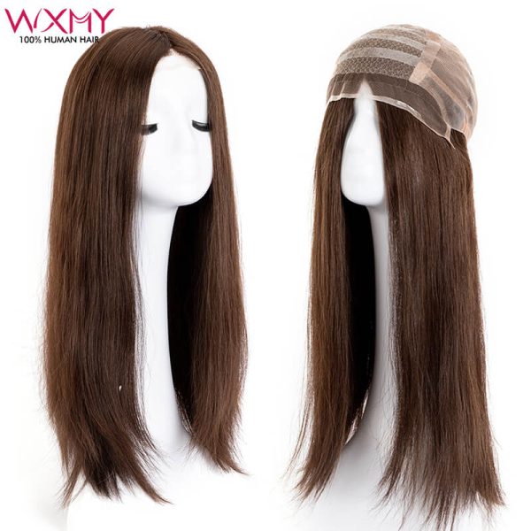 Swiss Lace Front Medical Wig Cap Long Straight Human Hair Wigs for Women 100% Chinese Cuticle Hand Tied Hairpieces