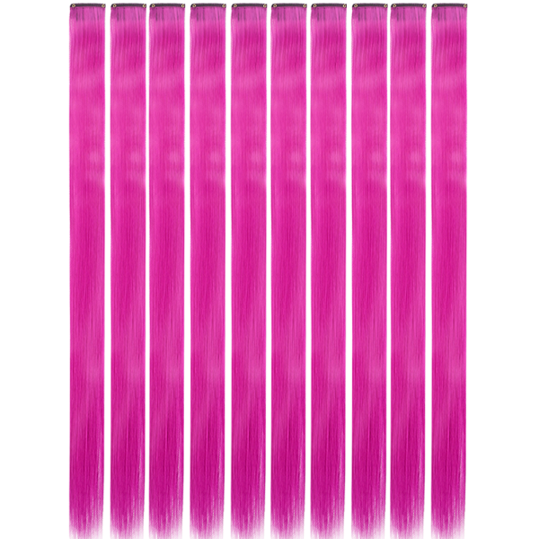 10PCS/Pack Colored Party Highlights Clip in Hair Extensions for Girls 22 Inches Omber colors Straight Hair Synthetic 1pcs2026