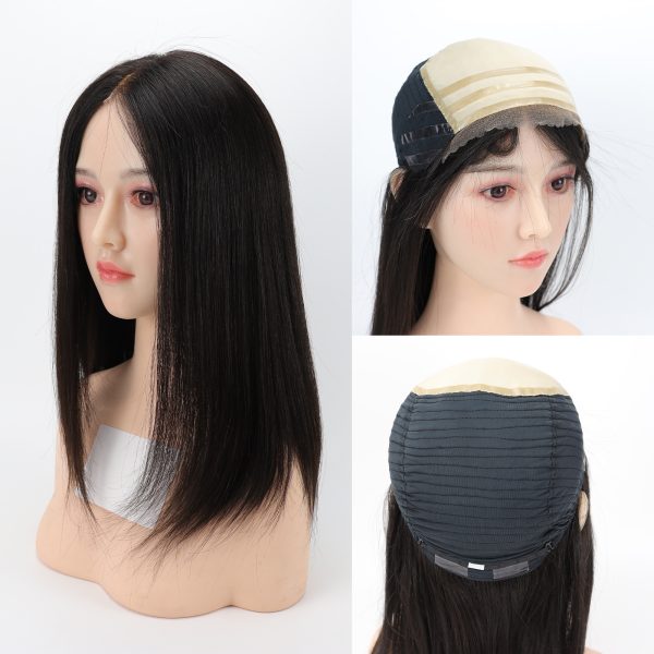 Medical Wig Silk Base Real Human Hair Soft Base with PU around Fabric Net Closed Weft Lace front with Baby Hair for Women