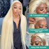 13x4 13x6 HD Transparent Full Frontal Lace 613 Blonde Colored Straight Human Hair Wigs Lace Front Wigs For Women 34 Inches