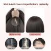 New Seamless Forehead Coverage No Clip Toppers Human Hair Fringe Bangs Magic Paste Hair Toppers For Women Cover Sparse Hair