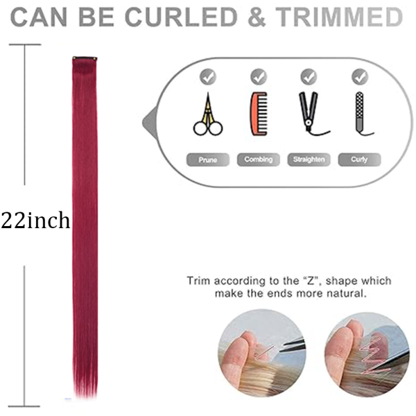 10PCS/Pack Colored Party Highlights Clip in Hair Extensions for Girls 22 Inches Omber colors Straight Hair Synthetic 1pcs2026