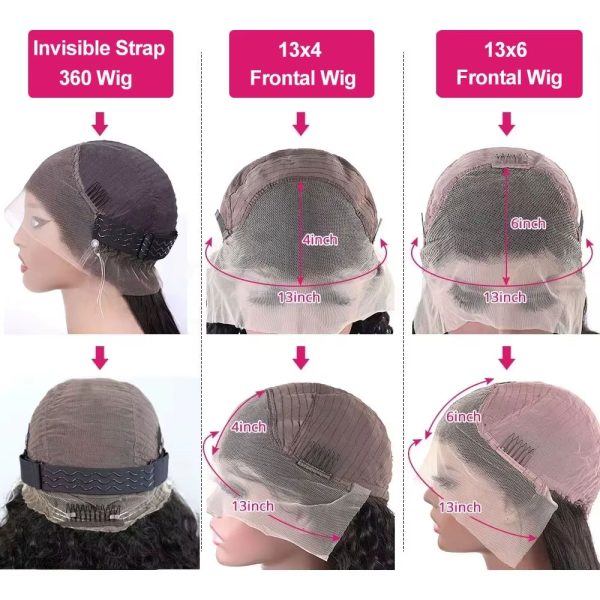 Straight HD Lace Frontal Wig 13x6 Invisible Strap 360 HD Full Lace Glueless Wig 30 Inch Bone Straight Lace Front Human Hair Wigs