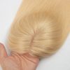 613 Blonde Human Hair Toppers 5x5inch Durable Mono Base 14 16 18 inch 130% Denisty Seamless Linepart Can be Dyed & Restyled