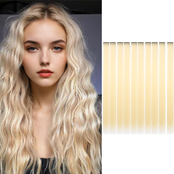 10PCS/Pack Colored Party Highlights Clip in Hair Extensions for Girls 22 Inches Omber colors Straight Hair Synthetic 1pcs2026