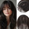 Hair Topper Human Hair With Clips Machine-Remy Hair Toppers For Woman Natural Topper Włosy For Thin Hair One Piece Toppers