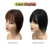 Silk Base Human Hair Topper For Women Clips In Hairpieces with Bangs Free Parting Realistic Scalp Straight Hair Cover Hair Loss