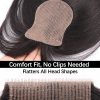 No-Clip Human Hair Topper 8x11cm Silk Base Skin Like Toppers with Bangs Breathable Realistic Skin-Like Hairpart Free Part 25cm