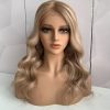 Blonde Highlight Comfortable and breathable Silicone Cap Gluless Medical Wig Replacement European Human Hair